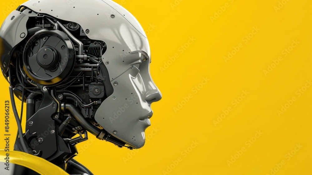 Poster android portrait with face partially obscured