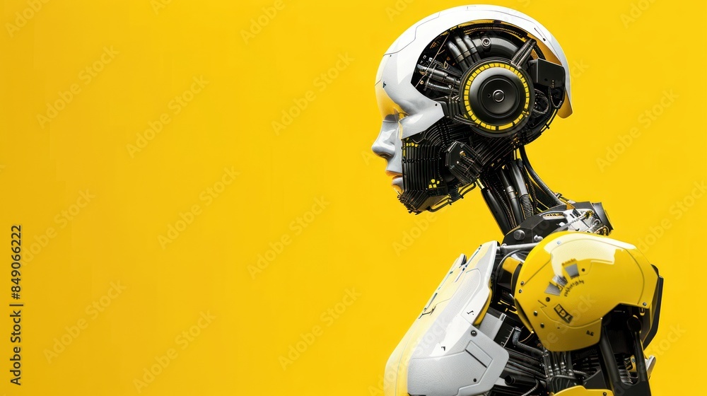 Poster robot profile with visible internal parts