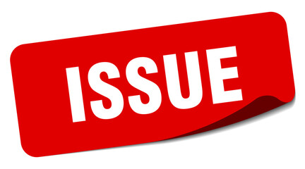 issue sticker. issue label