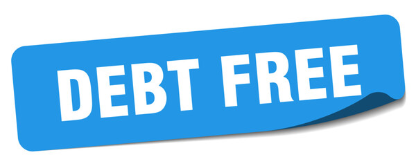 debt free sticker. debt free label