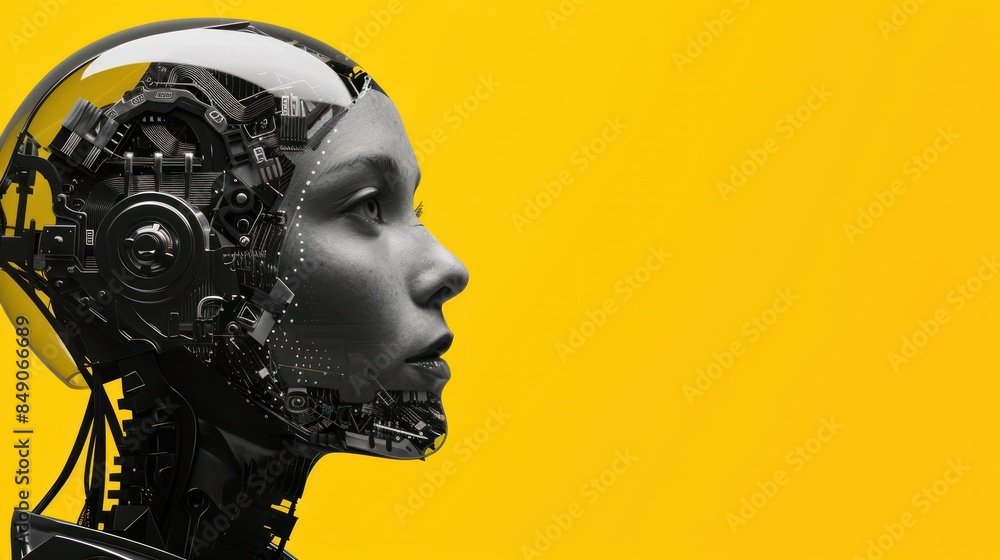 Poster robotic profile with intricate internals