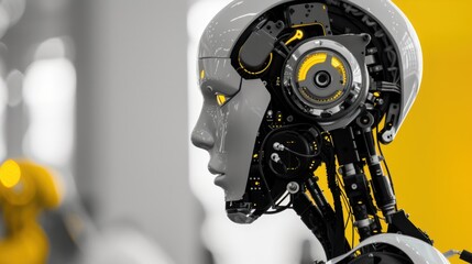 Fototapeta premium Dynamic robot design with blurred element