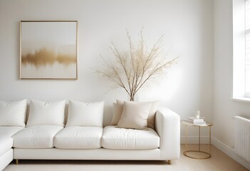 white and gold theme modern interior