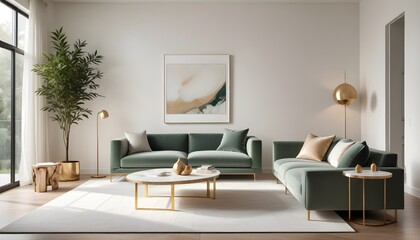 white and gold theme modern interior