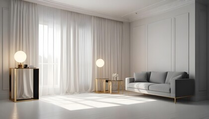 white and gold theme modern interior