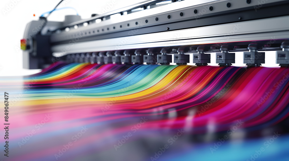 Poster professional large format printer on transparent background
