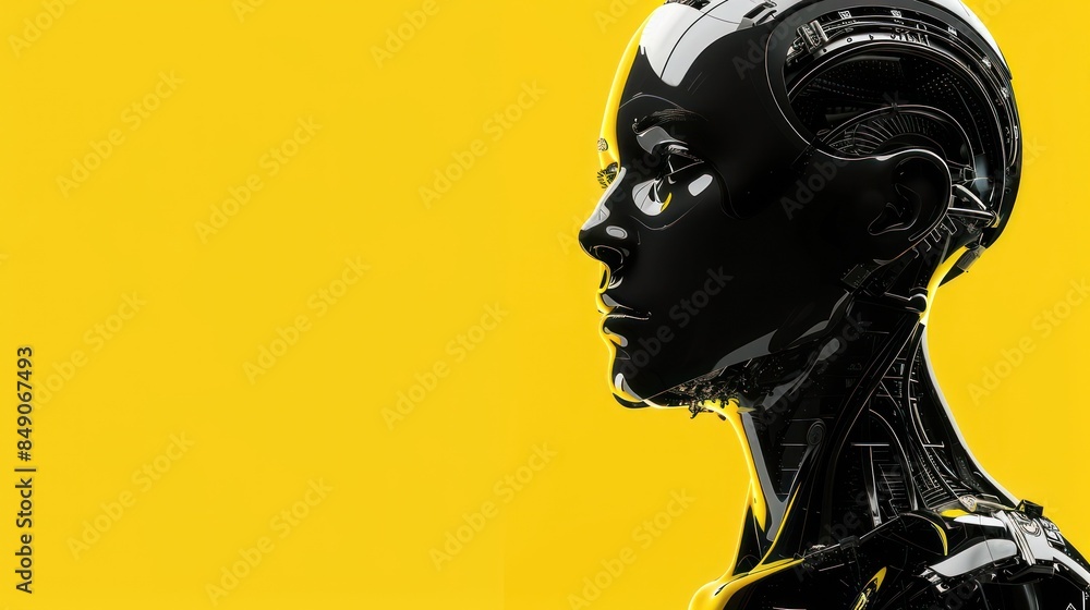 Poster profile of a robot with concealed face