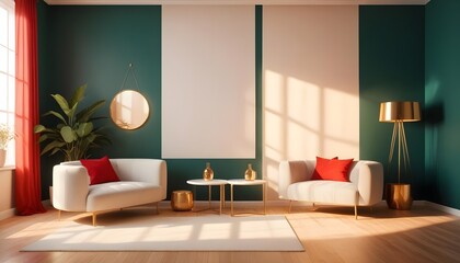 white and gold theme modern interior