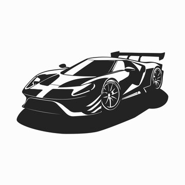 recommend clip art: Outline drawing of fast super car, sport car from side and front view. Sport car vector black line illustration isolated white background.