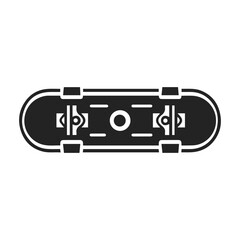 Flat Silhouette Skateboard Vector Art in Black and White