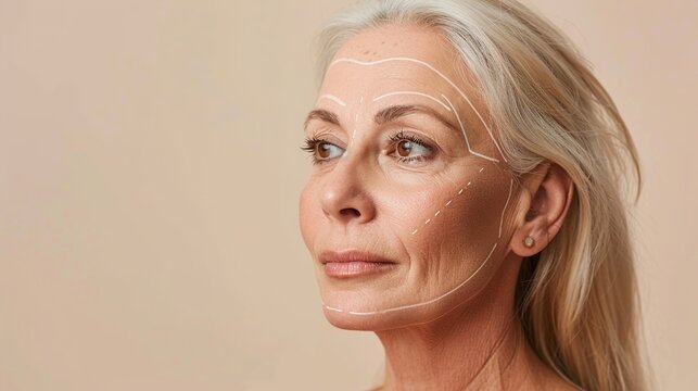 portrait of a woman before plastic surgery on her face