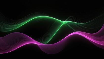 Fototapeta premium A black background with a colorful wave in the middle 