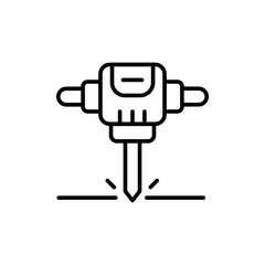 Jack hammer outline icons, minimalist vector illustration ,simple transparent graphic element .Isolated on white background