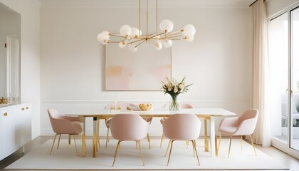 white and gold theme modern interior