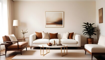 white and gold theme modern interior