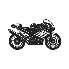 Clean Design Black and White Motorcycle Silhouette Vector