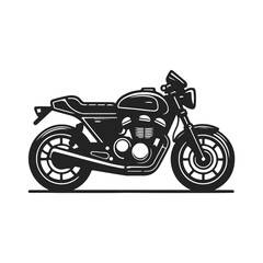 Fototapeta premium Simple Minimalist Motorcycle Vector Silhouette in Black and White
