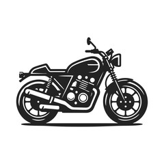 Obraz premium Flat Silhouette Motorcycle Vector in Black and White Design