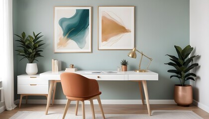 white and gold theme modern interior