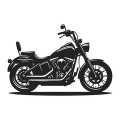 Obraz premium Black and White Minimal Motorcycle Vector Silhouette Design