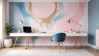 white and gold theme modern interior