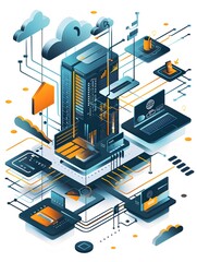 Obraz premium Illustration of A robust technical foundation that supports integrated and personalized experiences is essential. Ai Generate.