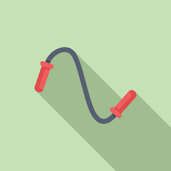Jump rope icon in flat style, representing losing weight, doing sports, and keeping fit with cardio exercise