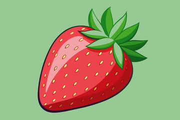  Strawberry,strawberry, fruit, berry, food, red, vector, illustration, sweet, isolated, dessert, fresh, ripe, green, healthy, delicious, white, leaf, juicy, nature, 