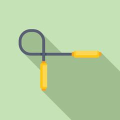 Skipping rope lying on green background with shadow