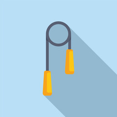 Skipping rope icon in flat style, promoting fitness and active living