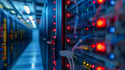 Obraz premium Server Room Showcasing Compliance Standards