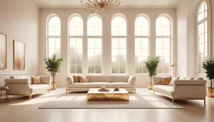 white and gold theme modern interior