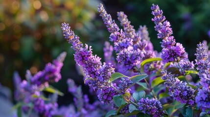 Lavender hued foliage adorns garden branches