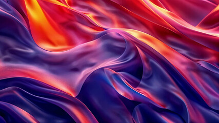Obraz premium Abstract 3D background, wallpaper with smooth liquid dynamic shapes, multi-colored waves. Generative AI