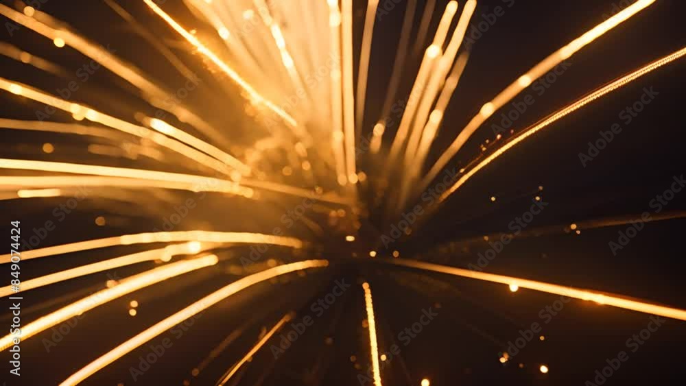 Poster golden sparkler burst generative ai