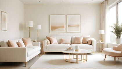 white and gold theme modern interior