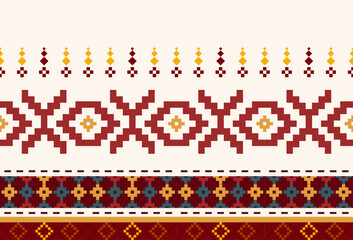 embroidery abstract Traditional geometric ethnic fabric pattern ornate elements with ethnic patterns design for textiles, rugs, clothing, sarong, scarf, batik, wrap, embroidery, print, curtain, carpet