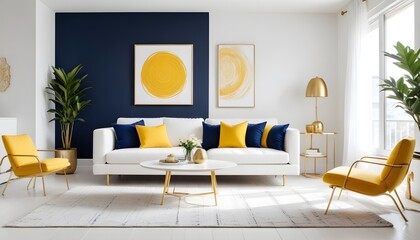 white and gold theme modern interior