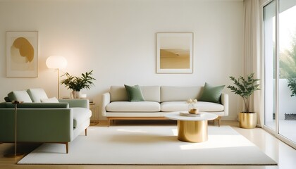 white and gold theme modern interior