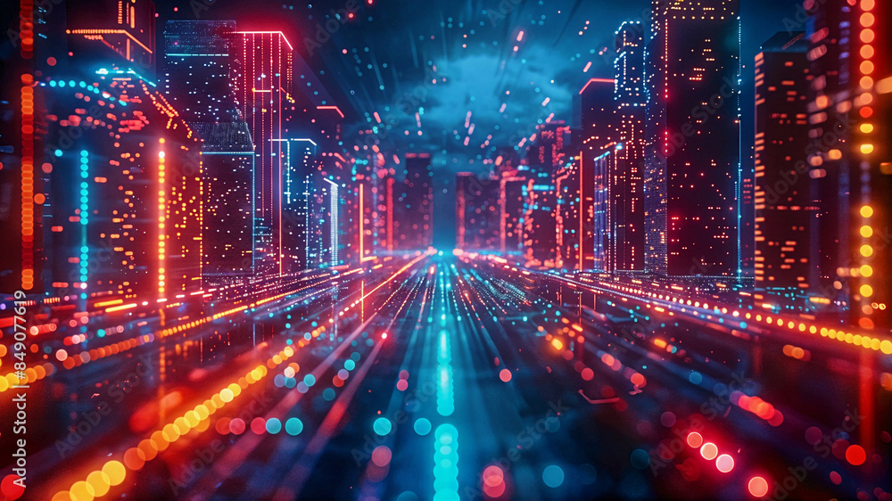 Poster modern digital abstract futuristic 3d background. generative ai