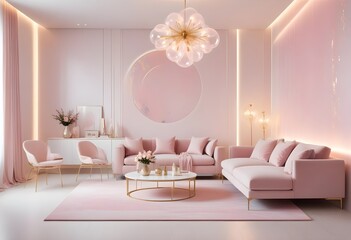 white and gold theme modern interior