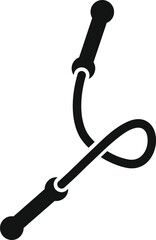 Simple glyph icon of a riding crop used in equestrian sports for controlling and directing horses