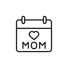 Mothers day outline icons, minimalist vector illustration ,simple transparent graphic element .Isolated on white background