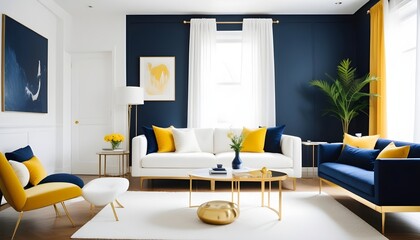 white and gold theme modern interior