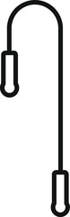 Simple black and white icon of a skipping rope for cardio workout
