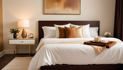 white and gold theme modern interior
