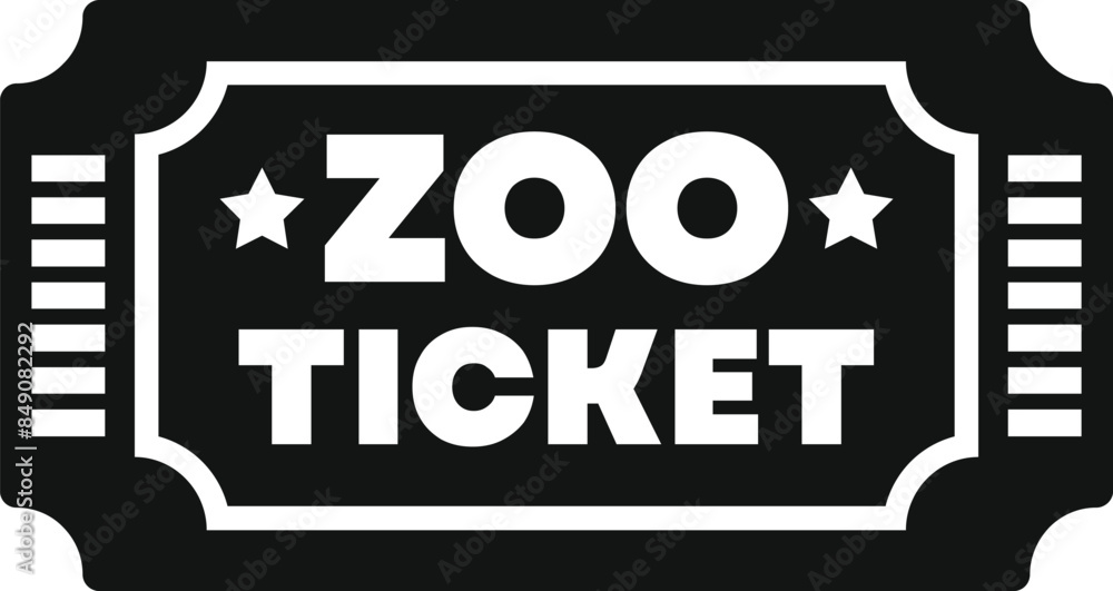 Poster simple icon of a zoo ticket, perfect for representing going to the zoo