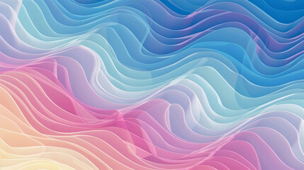 A subtle, wavy pattern that is richly filled with intense colors. Thanks to its fluid form and various shades, this pattern adds dynamics and depth to the space.
