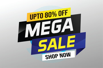 Mega sale word concept vector illustration and 3d style, landing page, template, ui, web, mobile app, poster, banner, flyer, background, gift card, coupon, label, wallpaper

