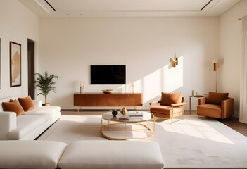 white and gold theme modern interior